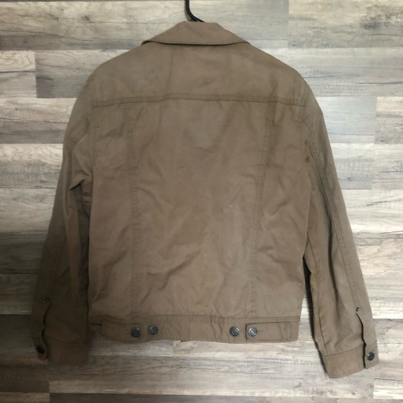 American Eagle Men's Tan Khaki Workwear Utility Trucker Bomber Jacket Medium - Picture 8 of 13